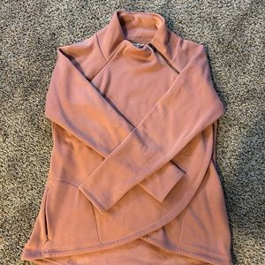 Athleta Fleece Lined Zipper Mauve Sweatshirt. Cozy Karma Wrap. Women Size Large